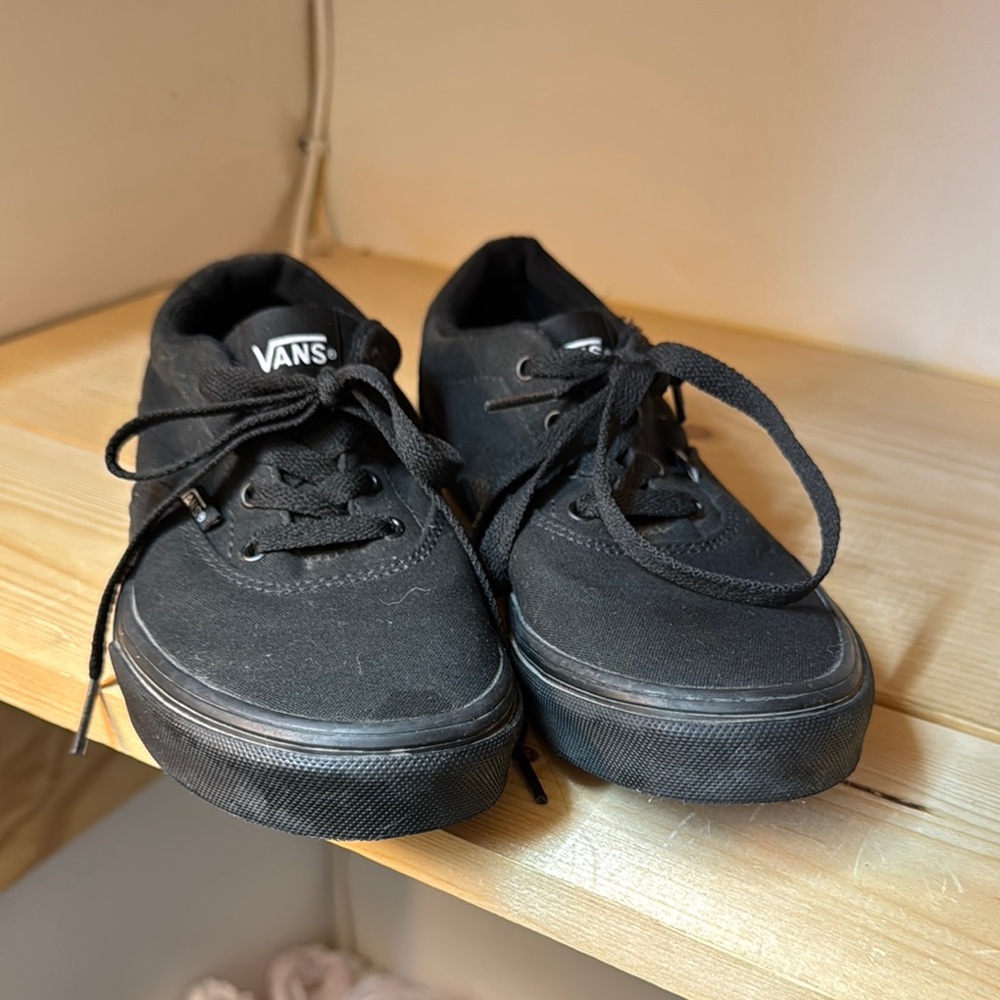 Vans Kids Black Canvas Sneakers